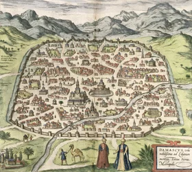 Plan de la ville de Damas, Syrie, 1620
